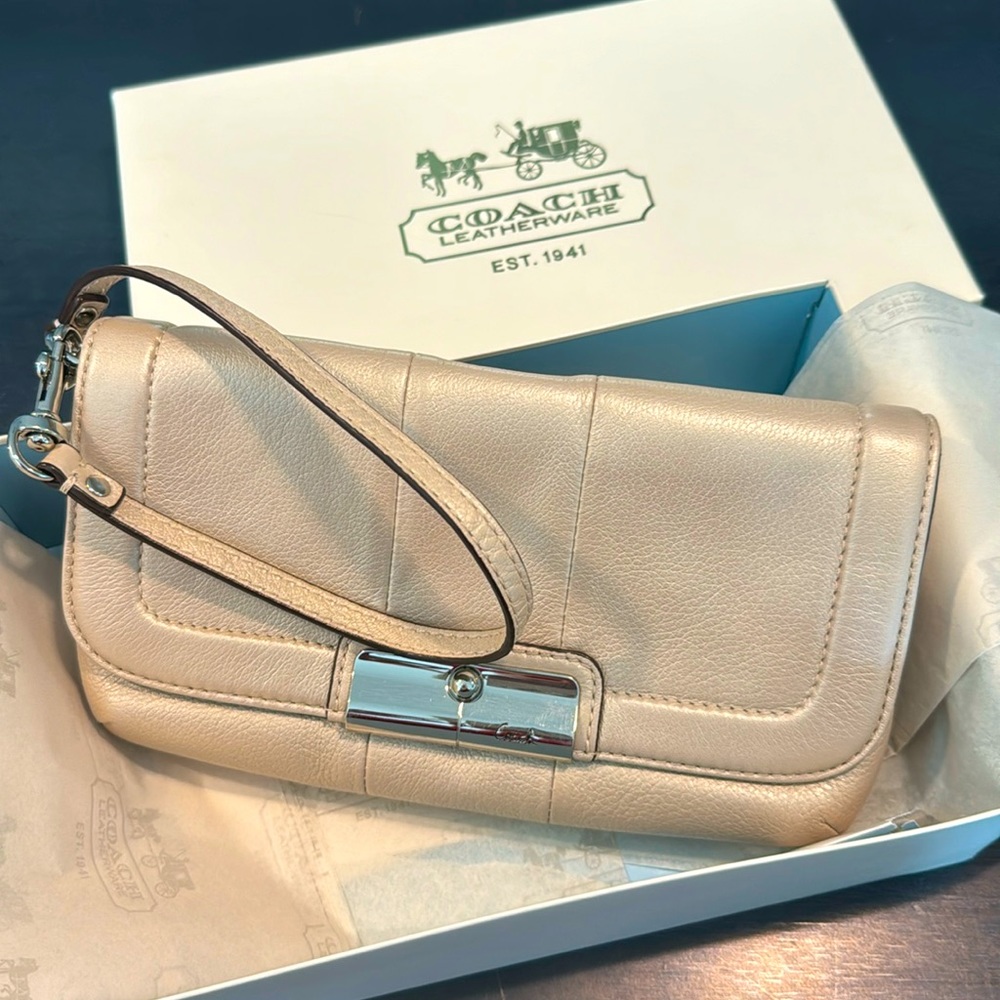 Coach Wristlet in Champagne